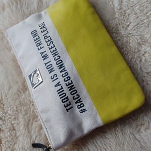 kate spade Yellow and White Cosmetic Bag